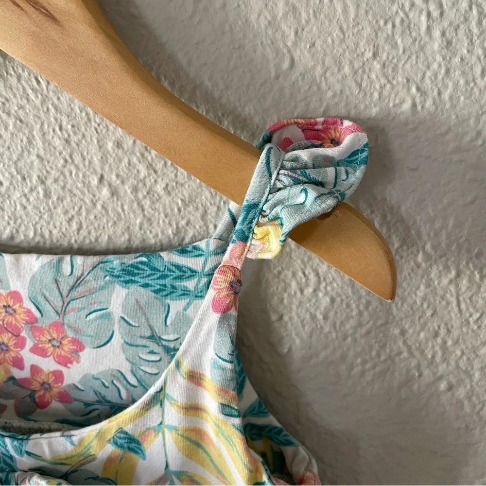 Vibrant Tommy Bahama Sun Dress Girls 4T Tropical Floral Ruffle Sleeve Beach - Picture 5 of 12